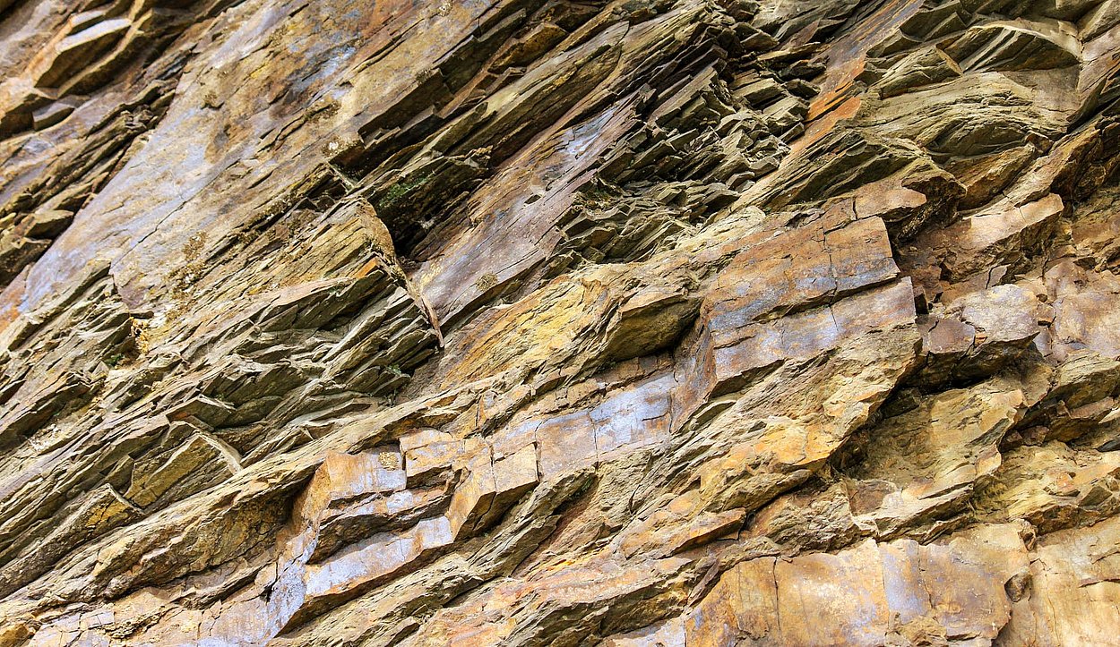 Mountain wall made of slate